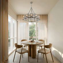 Load image into Gallery viewer, 12 - Light Ring Chandelier Ceiling Light in Chrome Finish with Clear Glass, Diam 50" Height 39", 120V, Bulb Type B10, Socket Type E12, Max wattage Per Socket 60W - LEDMyPlace