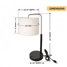 Load image into Gallery viewer, 12.75″D x 23″H Modern Desk Lamp with White Linen Shade – Black or Brushed Nickel Finish - 2 Pack - LEDMyPlace