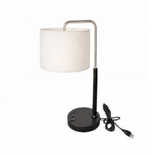 Load image into Gallery viewer, 12.75″D x 23″H Modern Desk Lamp with White Linen Shade – Black or Brushed Nickel Finish - 2 Pack - LEDMyPlace