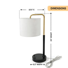 Load image into Gallery viewer, 12″D x 23″H Modern Desk Lamp with White Linen Shade – Black or Brushed Brass Finish - 4 Pack - LEDMyPlace