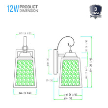 Load image into Gallery viewer, 12W LED Outdoor Wall Lantern Fixture with Water Glass Shade, 4000K (Cool White), Dimmable, ETL Listed - LEDMyPlace