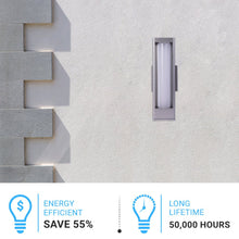 Load image into Gallery viewer, 12W Modern LED Outdoor Wall Sconce Light, Silver Finish, Dimmable, ETL Listed - Wet Location - LEDMyPlace