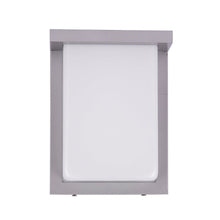 Load image into Gallery viewer, 12W Rectangle Shape LED Outdoor Wall Sconce, Painted Silver Finish, White Acrylic Shade, ETL Listed - LEDMyPlace