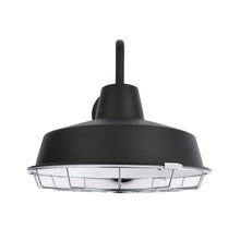 Load image into Gallery viewer, 12W Textured Black Gooseneck LED Outdoor Wall Light with Nickel Cage, 3000K (Warm White), Dimmable, 1000 Lumens, ETL Listed - LEDMyPlace
