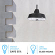 Load image into Gallery viewer, 12W Textured Black Gooseneck LED Outdoor Wall Light with Nickel Cage, 3000K (Warm White), Dimmable, 1000 Lumens, ETL Listed - LEDMyPlace