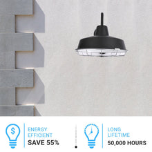 Load image into Gallery viewer, 12W Textured Black Gooseneck LED Outdoor Wall Light with Nickel Cage, 3000K (Warm White), Dimmable, 1000 Lumens, ETL Listed - LEDMyPlace
