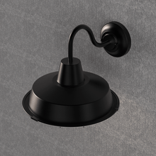 Load image into Gallery viewer, 12W Textured Black Gooseneck LED Outdoor Wall Light with Nickel Cage, 3000K (Warm White), Dimmable, 1000 Lumens, ETL Listed - LEDMyPlace