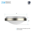 Load image into Gallery viewer, 14 in. Round Brushed Nickel Dimmable Flush Mount Ceiling Light, Single Ring - 1750 Lumens - Power - 25W - 3 Color Switchable (3000K/4000K/5000K) - LEDMyPlace