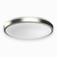 Load image into Gallery viewer, 14 in. Round Brushed Nickel Dimmable Flush Mount Ceiling Light, Single Ring - 1750 Lumens - Power - 25W - 3 Color Switchable (3000K/4000K/5000K) - LEDMyPlace