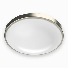 Load image into Gallery viewer, 14 in. Round Brushed Nickel Dimmable Flush Mount Ceiling Light, Single Ring - 1750 Lumens - Power - 25W - 3 Color Switchable (3000K/4000K/5000K) - LEDMyPlace