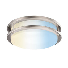 Load image into Gallery viewer, 14 inch Dimmable LED Flush Mount Ceiling Lights, Double Ring, 22W, 1600 Lumens, 2700K/3000K/3500K/4000K/5000K Changeable Ceiling Lights, Brushed Nickel Finish Steel, For Hallway Kitchen Stairwell, ETL Listed - LEDMyPlace
