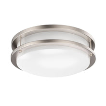 Load image into Gallery viewer, 14 inch Dimmable LED Flush Mount Ceiling Lights, Double Ring, 25W,1750 Lumens, 3000K/4000K/5000K Switchable Ceiling Lights, Brushed Nickel Finish Steel, For Hallway Kitchen Stairwell, ETL Listed - LEDMyPlace