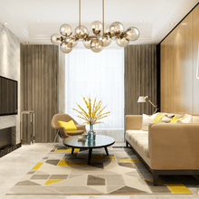 Load image into Gallery viewer, 14 - Light Linear Chandeliers for Dining Room Glass Globe New Brass Finish Hardware Finish with Mercury Glass, Pendant Lighting, E12 Base - LEDMyPlace