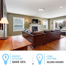 Load image into Gallery viewer, 15 in. Drum Shape LED Flush Ceiling Mount Light, 20W, 4000K (Cool White), 2800LM Brushed Nickel Finish &amp; Milky White Acrylic Shade, Hallway Light Fixtures - LEDMyPlace
