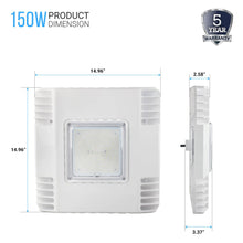 Load image into Gallery viewer, 150 Watt LED Canopy Light, 5700K, 19000LM, AC100 - 277V, DLC Premium Recessed Surface Mount, For High Bay Carport, Gas Stations, Indoor Parking, Underpasses, Loading Docks, Outdoor Area Light - LEDMyPlace