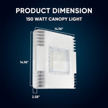 Load image into Gallery viewer, 150 Watt LED Canopy Light, 5700K, 19000LM, AC100 - 277V, DLC Premium Recessed Surface Mount, For High Bay Carport, Gas Stations, Indoor Parking, Underpasses, Loading Docks, Outdoor Area Light - LEDMyPlace