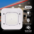 Load image into Gallery viewer, 150W LED Canopy Light, 15600LM, 5700K, UL, Damp/Wet Locations, For Gas Stations, High Bay Carport, Indoor Parking, Underpasses, Loading Docks, Outdoor Area Light - LEDMyPlace
