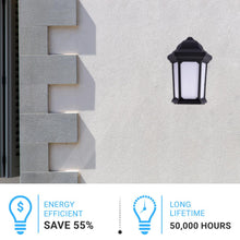 Load image into Gallery viewer, 15W LED Outdoor Wall Sconce lighting Fixtures, 5000K (Daylight White), Textured Black Finish, 800 Lumens, ETL Listed - LEDMyPlace