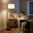 Load image into Gallery viewer, 15″W x 60″H Floor Lamp with White Linen Shade – Black or Brushed Brass Finish - 2 Pack - LEDMyPlace