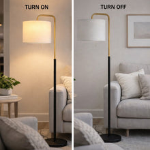 Load image into Gallery viewer, 15″W x 60″H Floor Lamp with White Linen Shade – Black or Brushed Brass Finish - 2 Pack - LEDMyPlace