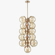 Load image into Gallery viewer, 16 - Light Modern Glass Ball Bubble Chandelier New Brass Finish Hardware with Mercury Glass, E12 Base - LEDMyPlace