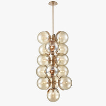 Load image into Gallery viewer, 16 - Light Modern Glass Ball Bubble Chandelier New Brass Finish Hardware with Mercury Glass, E12 Base - LEDMyPlace