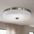 Load image into Gallery viewer, 16″Dia x 3.625″H LED Ceiling Light with Frosted White Acrylic Shade – Brushed Nickel Finish - LEDMyPlace