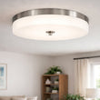Load image into Gallery viewer, 16″Dia x 3.625″H LED Ceiling Light with Frosted White Acrylic Shade – Brushed Nickel Finish - LEDMyPlace
