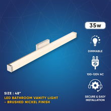 Load image into Gallery viewer, Bathroom Light Fixtures, Wall Mount, 24 inch/36 inch/48 inch, ETL Listed, Dimmable, Waterproof  Vanity Lighting, Rectangle Shape