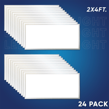 Load image into Gallery viewer, 2-ft x 4-ft LED Panel Light 50/60/72 Watt Adjustable, 4000K/5000K/6500K CCT Changeable, Dip Switch, 0-10V Dim, 120-277V, ETL, DLC 5.1, Recessed Back-lit, LED Drop Ceiling Lights