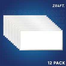 Load image into Gallery viewer, 2-ft x 4-ft LED Panel Light 50/60/72 Watt Adjustable, 4000K/5000K/6500K CCT Changeable, Dip Switch, 0-10V Dim, 120-277V, ETL, DLC 5.1, Recessed Back-lit, LED Drop Ceiling Lights