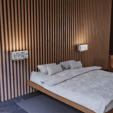 Load image into Gallery viewer, 2 - Light, 14"W Bedside Headboard Light, Rectangular Shape, Material: Metal + Acrylic, Twinkle Glossy Finish, 110V, ETL, w/ on/off Rocker Switch, Wall Mounted Light - LEDMyPlace