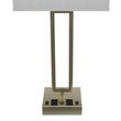 Load image into Gallery viewer, 2 - Light Bedside Table Lamp With 1 - USB Charging Port, 2 - Switches, 2 - outlets, 28 inch, Brushed Nickel Finish, For Living Room, Dorm, Bedroom Lamp - LEDMyPlace