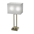 Load image into Gallery viewer, 2 - Light Bedside Table Lamp With 1 - USB Charging Port, 2 - Switches, 2 - outlets, 28 inch, Brushed Nickel Finish, For Living Room, Dorm, Bedroom Lamp - LEDMyPlace