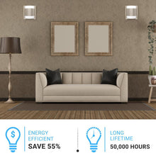 Load image into Gallery viewer, 2 - Light Brushed Nickel Wall Sconce, White Glass shade, Dimension: W10"xH11.75"xE4" - LEDMyPlace