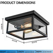 Load image into Gallery viewer, 2 - Light Outdoor Ceiling Lights Black Outdoor Flushmount - 12.2"L x 12.2"W x 5.98"H - LEDMyPlace