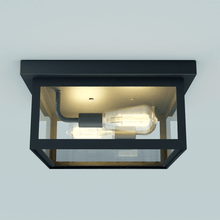 Load image into Gallery viewer, 2 - Light Outdoor Ceiling Lights Black Outdoor Flushmount - LEDMyPlace
