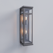 Load image into Gallery viewer, 2 - Light Wall Sconce, E12 Holder, 2X40W, Matte Black, Rectangular, Clear Glass Panels, 22 1/4" H x 5 1/2" W, Extends 6" from the wall - LEDMyPlace