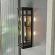 Load image into Gallery viewer, 2 - Light Wall Sconce, E12 Holder, 2X40W, Matte Black, Rectangular, Clear Glass Panels, 22 1/4" H x 5 1/2" W, Extends 6" from the wall - LEDMyPlace