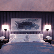 Load image into Gallery viewer, 2 - Light, Wall Sconce for Bedroom with 2 Switch, 2 USB, 2 Type C &amp; 1 Outlet, White Fabric / Acrylic Shade, Wall Mounted Lamps for Hotel, Corridor and Restaurant - LEDMyPlace