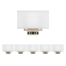 Load image into Gallery viewer, 2 - Light, Wall Sconce for Bedroom with 2 Switch, 2 USB, 2 Type C &amp; 1 Outlet, White Fabric / Acrylic Shade, Wall Mounted Lamps for Hotel, Corridor and Restaurant - LEDMyPlace