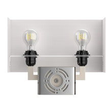 Load image into Gallery viewer, 2 - Light, Wall Sconce for Bedroom with 2 Switch, 2 USB, 2 Type C &amp; 1 Outlet, White Fabric / Acrylic Shade, Wall Mounted Lamps for Hotel, Corridor and Restaurant - LEDMyPlace