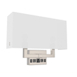 Load image into Gallery viewer, 2 - Light, Wall Sconce for Bedroom with 2 Switch, 2 USB, 2 Type C &amp; 1 Outlet, White Fabric / Acrylic Shade, Wall Mounted Lamps for Hotel, Corridor and Restaurant - LEDMyPlace
