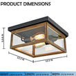 Load image into Gallery viewer, 2 - Light Wood Frame Flush Mount Ceiling Light with Black Sockets - 12.2"L x 12.2"W x 5.98"H - LEDMyPlace
