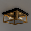 Load image into Gallery viewer, 2 - Light Wood Frame Flush Mount Ceiling Light with Black Sockets - LEDMyPlace