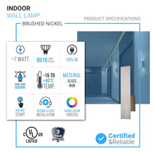 Load image into Gallery viewer, 2 - Lights, Decorative Wall Sconce with Frosted Glass Diffuser, Dimension W 5 x H 20 x E 3.5 Inch - LEDMyPlace