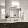 Load image into Gallery viewer, 2-Lights, Flush Mounted Wall Sconce, 120 Volt, Dimmable, Brushed Nickel / Slate Gray Fabric, Hardwired - LEDMyPlace