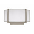 Load image into Gallery viewer, 2-Lights, Flush Mounted Wall Sconce, 120 Volt, Dimmable, Brushed Nickel / Slate Gray Fabric, Hardwired - LEDMyPlace
