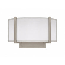 Load image into Gallery viewer, 2-Lights, Flush Mounted Wall Sconce, 120 Volt, Dimmable, Brushed Nickel / Slate Gray Fabric, Hardwired - LEDMyPlace