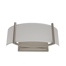 Load image into Gallery viewer, 2 - Lights, Flush Mounted Wall Sconce, 120 Volt, Dimmable, Brushed Nickel / Slate Gray Fabric, Hardwired - LEDMyPlace